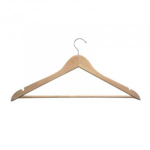 Cabide de Madeira Adulto com Barra Marfim Cabide de Madeira Adulto com Barra Marfim